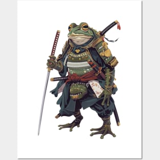 Samurai Frog with Katana Posters and Art